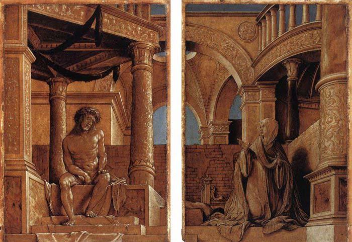 HOLBEIN, Hans the Younger Diptych with Christ and the Mater Dolorosa France oil painting art